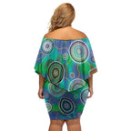 NAIDOC 50 Years of Deadly Family Matching Off Shoulder Short Dress and Hawaiian Shirt Sea Turtle Aboriginal Dot Art