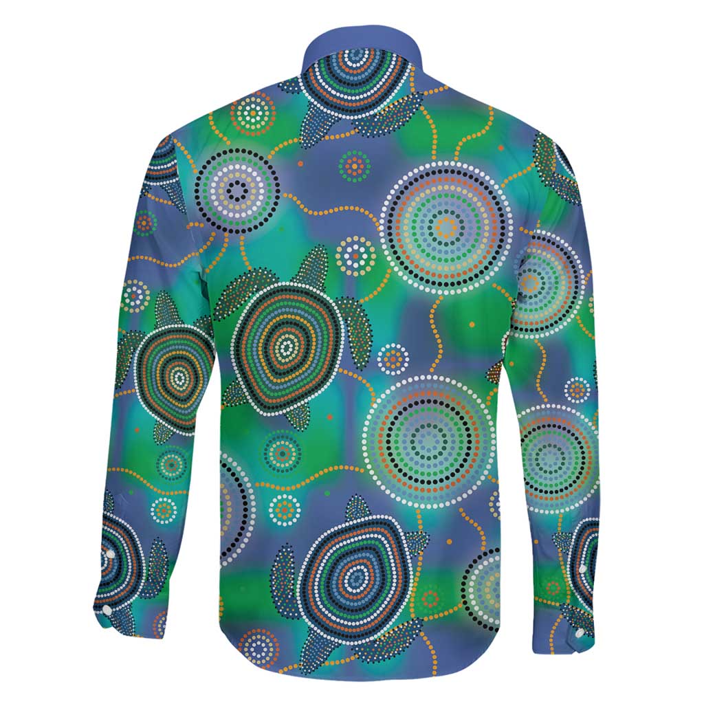 NAIDOC 50 Years of Deadly Family Matching Puletasi and Hawaiian Shirt Sea Turtle Aboriginal Dot Art