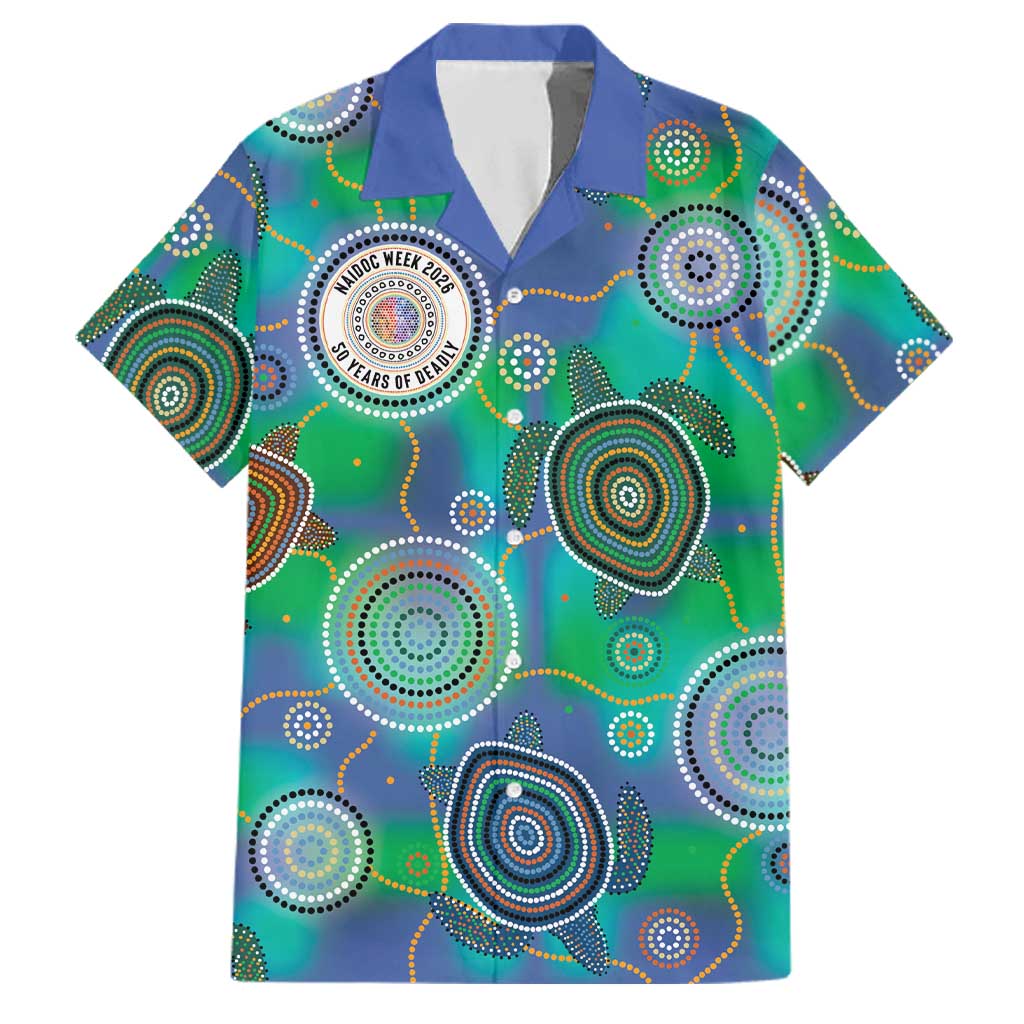 NAIDOC 50 Years of Deadly Family Matching Tank Maxi Dress and Hawaiian Shirt Sea Turtle Aboriginal Dot Art
