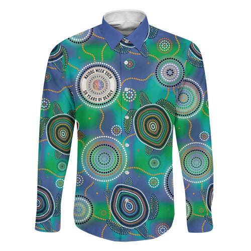 NAIDOC 50 Years of Deadly Family Matching Tank Maxi Dress and Hawaiian Shirt Sea Turtle Aboriginal Dot Art