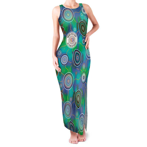 NAIDOC 50 Years of Deadly Family Matching Tank Maxi Dress and Hawaiian Shirt Sea Turtle Aboriginal Dot Art