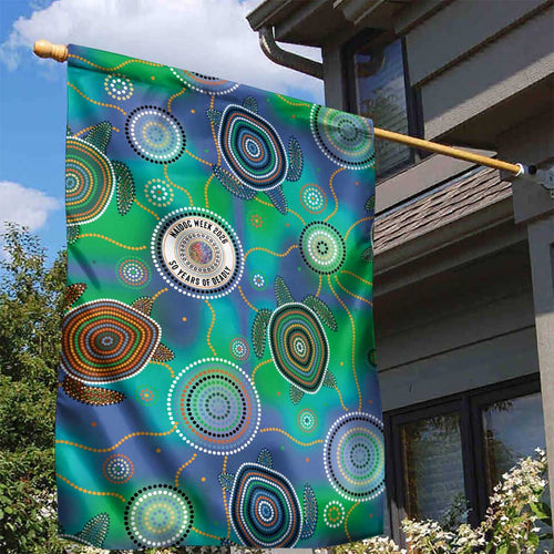 NAIDOC 50 Years of Deadly Garden Flag Sea Turtle Aboriginal Dot Art