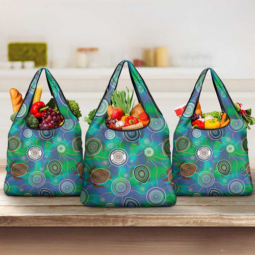 NAIDOC 50 Years of Deadly Grocery Bag Sea Turtle Aboriginal Dot Art