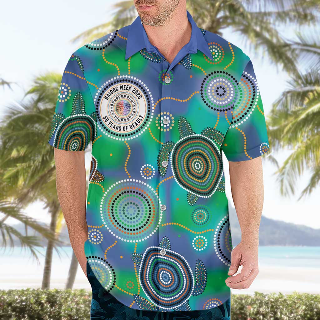 NAIDOC 50 Years of Deadly Hawaiian Shirt Sea Turtle Aboriginal Dot Art