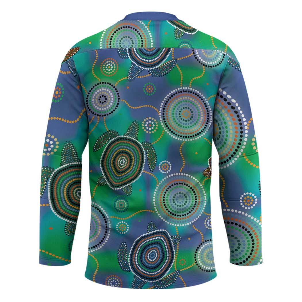 NAIDOC 50 Years of Deadly Hockey Jersey Sea Turtle Aboriginal Dot Art