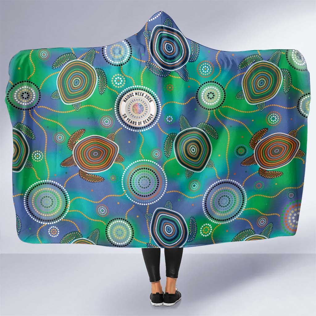 NAIDOC 50 Years of Deadly Hooded Blanket Sea Turtle Aboriginal Dot Art
