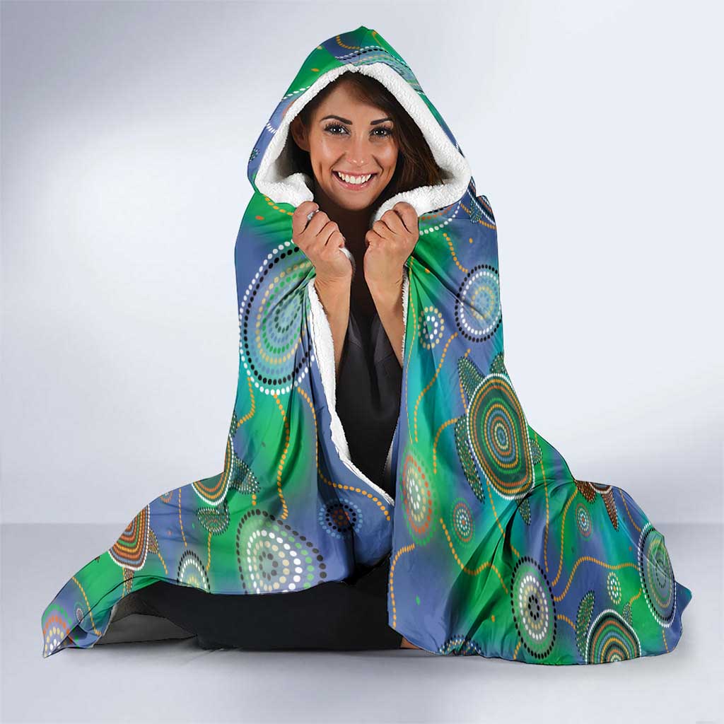 NAIDOC 50 Years of Deadly Hooded Blanket Sea Turtle Aboriginal Dot Art