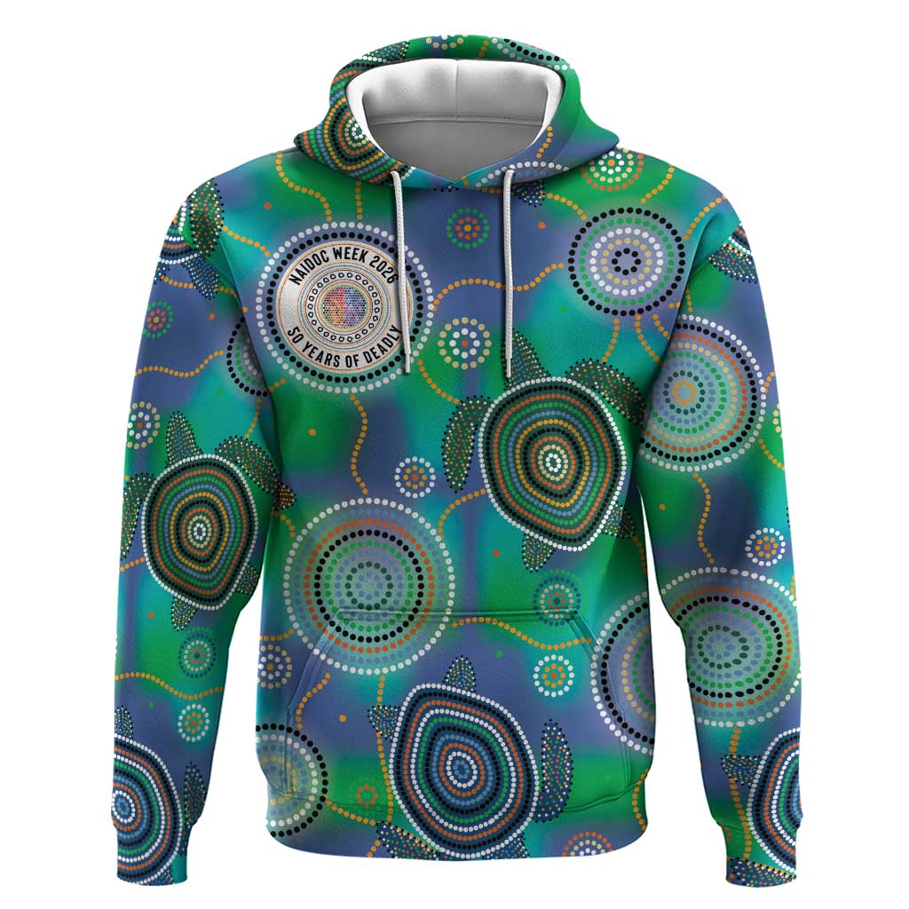 NAIDOC 50 Years of Deadly Hoodie Sea Turtle Aboriginal Dot Art