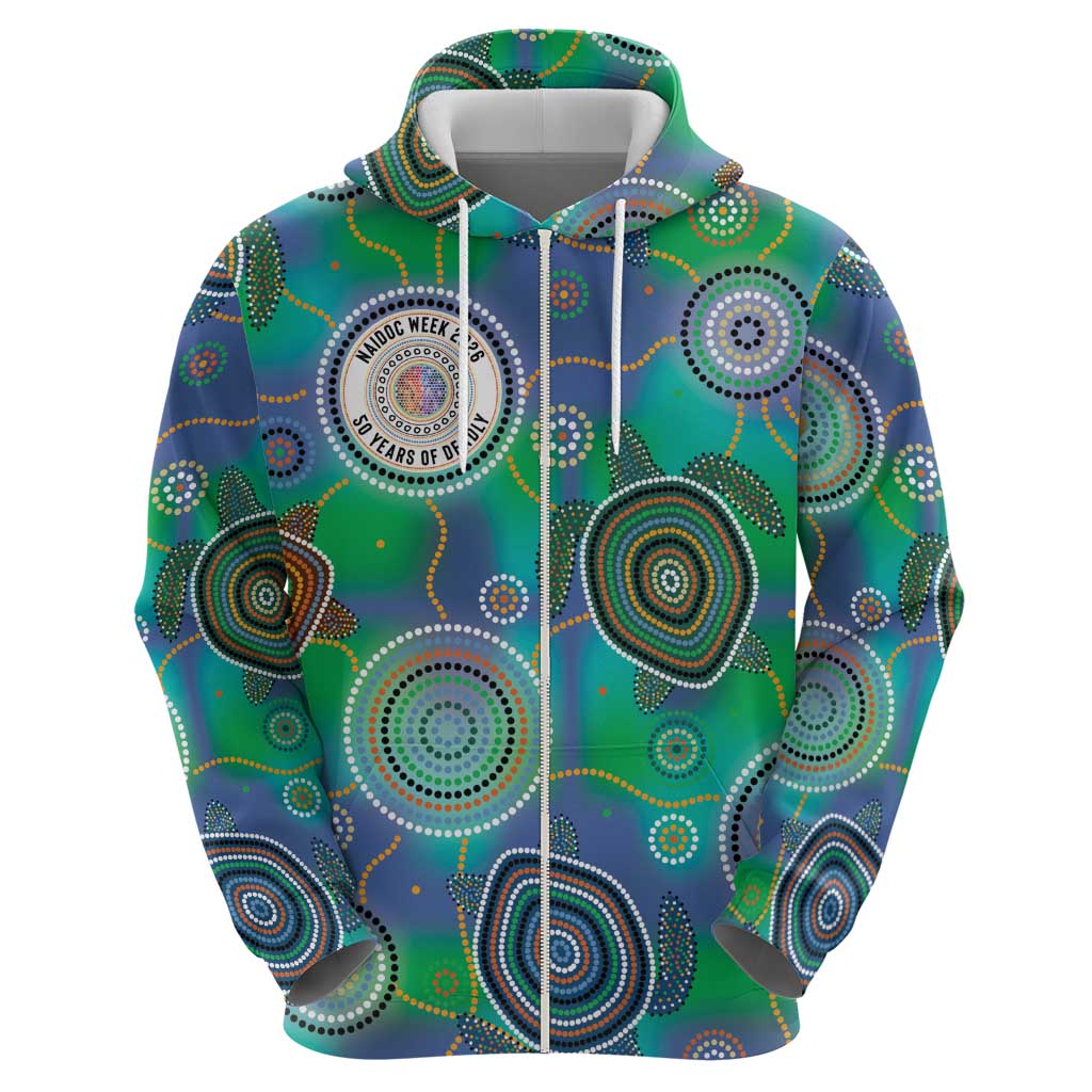 NAIDOC 50 Years of Deadly Hoodie Sea Turtle Aboriginal Dot Art