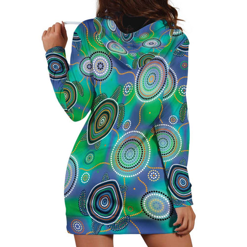 NAIDOC 50 Years of Deadly Hoodie Dress Sea Turtle Aboriginal Dot Art
