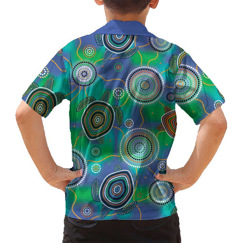 NAIDOC 50 Years of Deadly Kid Hawaiian Shirt Sea Turtle Aboriginal Dot Art