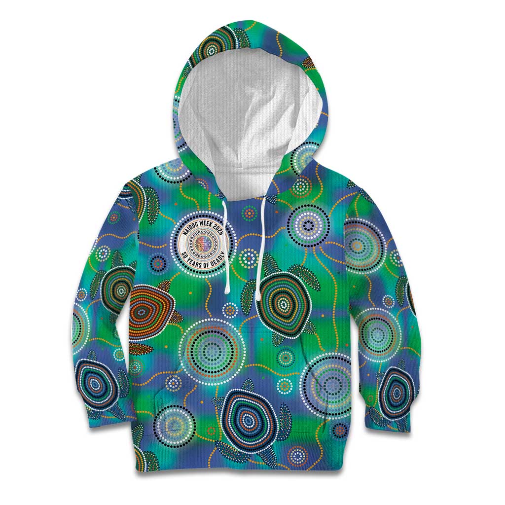 NAIDOC 50 Years of Deadly Kid Hoodie Sea Turtle Aboriginal Dot Art