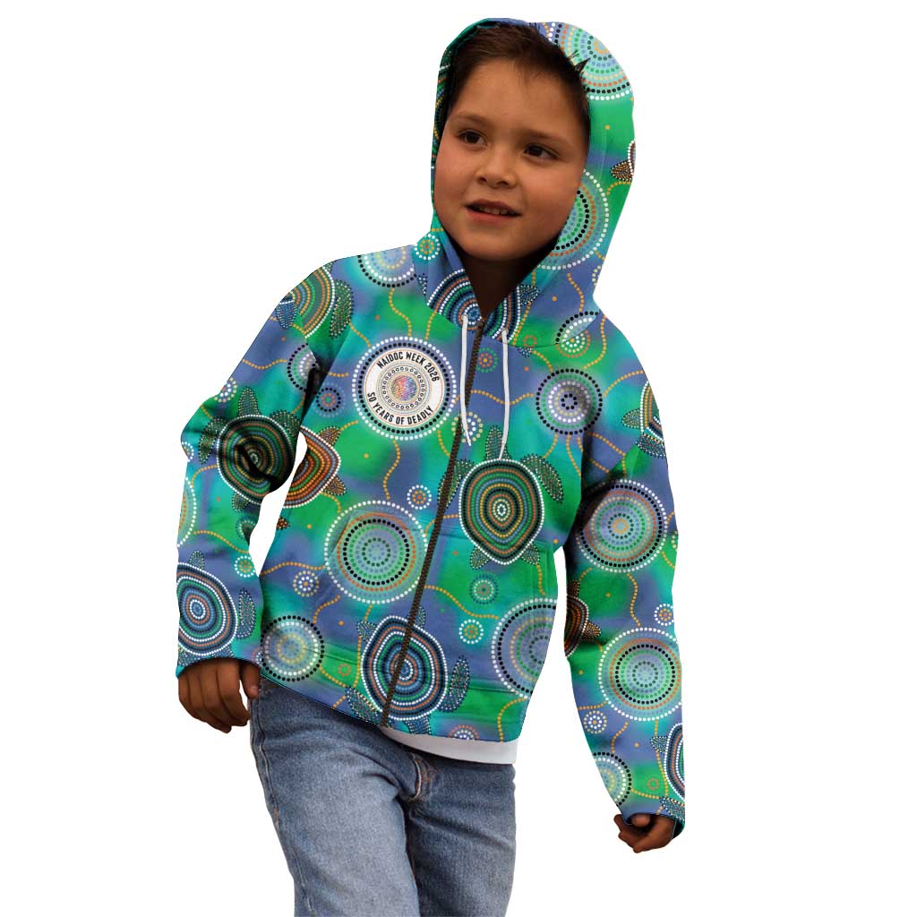 NAIDOC 50 Years of Deadly Kid Hoodie Sea Turtle Aboriginal Dot Art