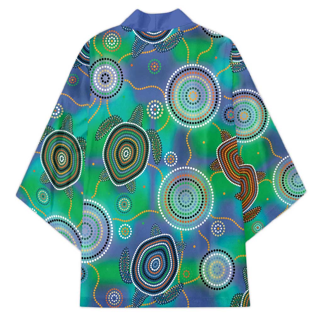 NAIDOC 50 Years of Deadly Kimono Sea Turtle Aboriginal Dot Art