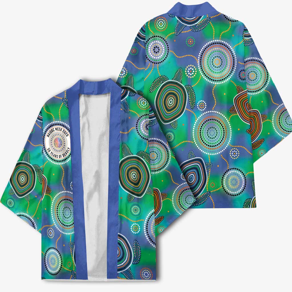 NAIDOC 50 Years of Deadly Kimono Sea Turtle Aboriginal Dot Art