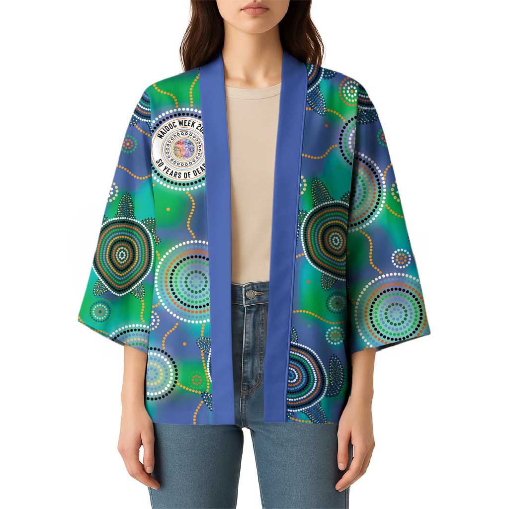 NAIDOC 50 Years of Deadly Kimono Sea Turtle Aboriginal Dot Art