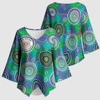 NAIDOC 50 Years of Deadly Kimono Sleeve Blouse Sea Turtle Aboriginal Dot Art