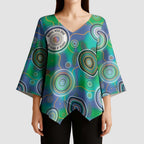 NAIDOC 50 Years of Deadly Kimono Sleeve Blouse Sea Turtle Aboriginal Dot Art
