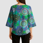 NAIDOC 50 Years of Deadly Kimono Sleeve Blouse Sea Turtle Aboriginal Dot Art
