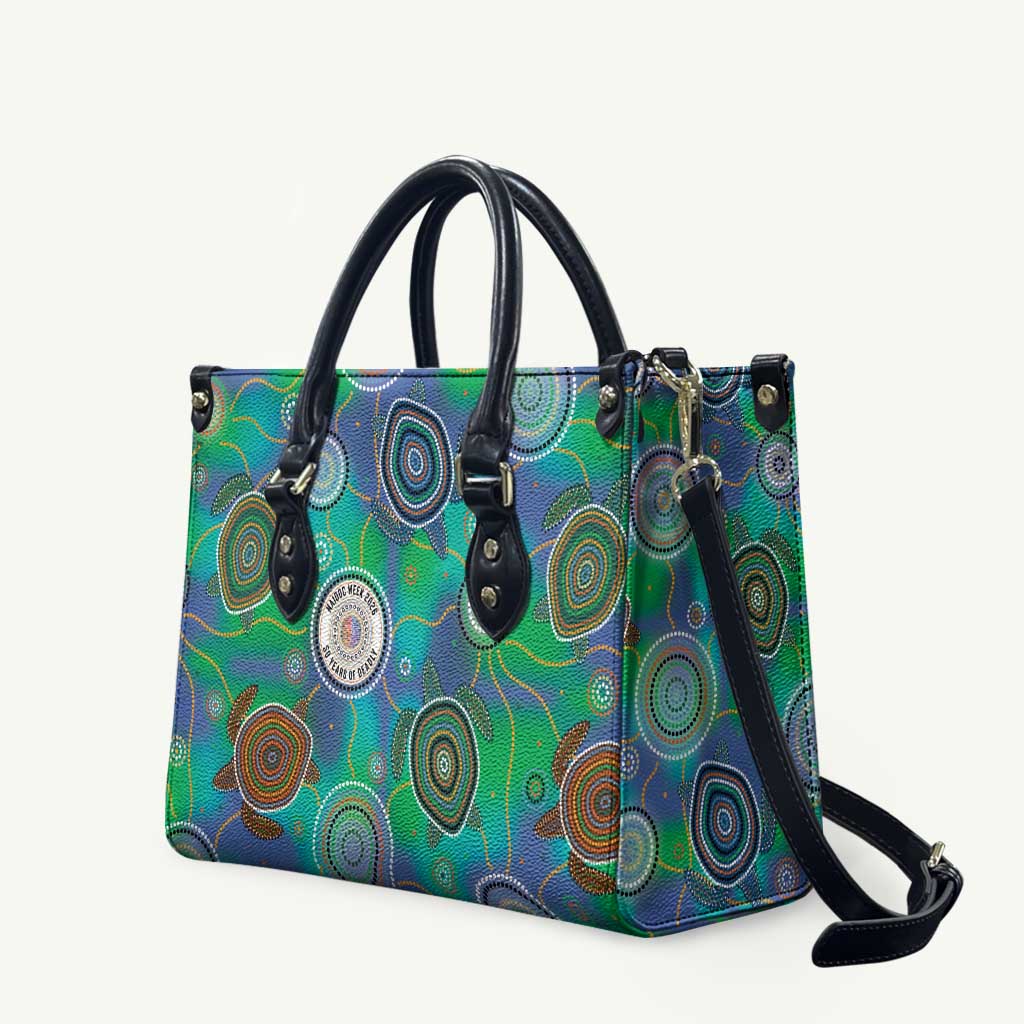 NAIDOC 50 Years of Deadly Leather Bag Sea Turtle Aboriginal Dot Art