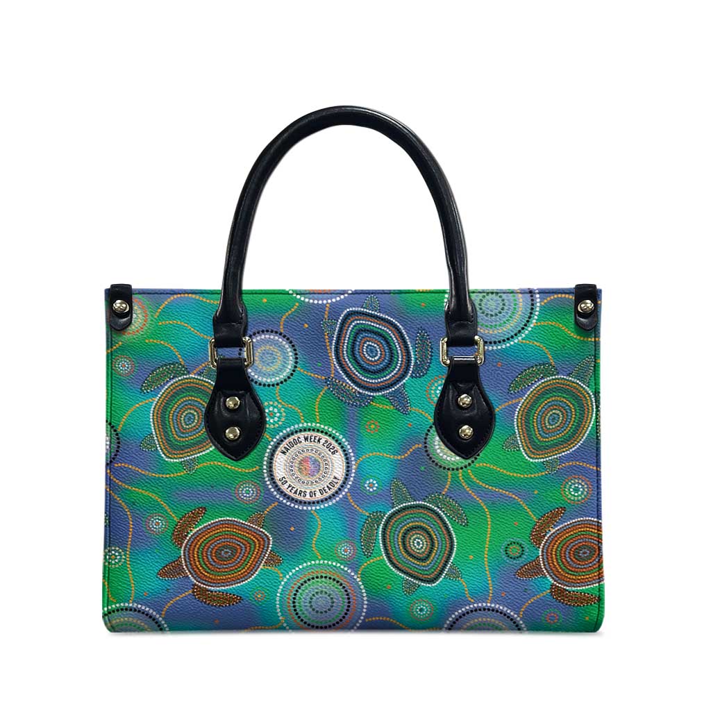 NAIDOC 50 Years of Deadly Leather Bag Sea Turtle Aboriginal Dot Art