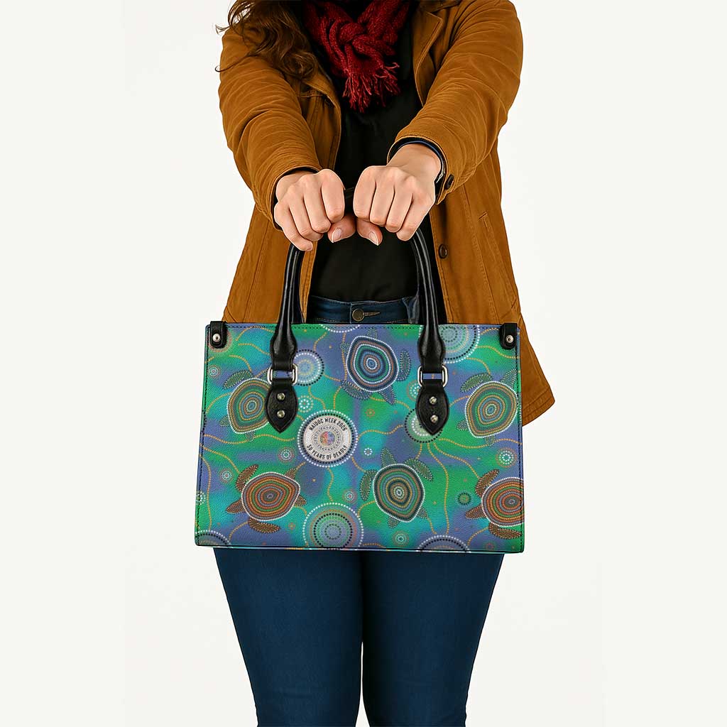 NAIDOC 50 Years of Deadly Leather Bag Sea Turtle Aboriginal Dot Art