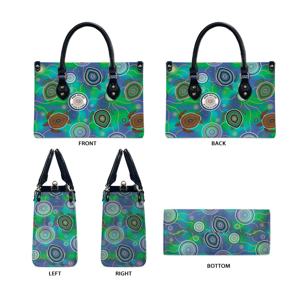 NAIDOC 50 Years of Deadly Leather Bag Sea Turtle Aboriginal Dot Art