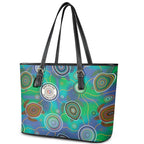 NAIDOC 50 Years of Deadly Leather Tote Bag Sea Turtle Aboriginal Dot Art