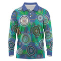 NAIDOC 50 Years of Deadly Long Sleeve Polo Shirt Sea Turtle Aboriginal Dot Art