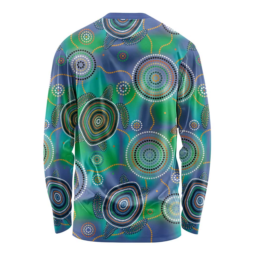 NAIDOC 50 Years of Deadly Long Sleeve Shirt Sea Turtle Aboriginal Dot Art