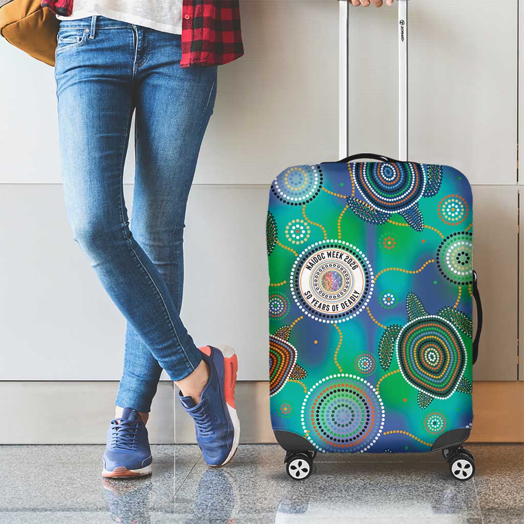 NAIDOC 50 Years of Deadly Luggage Cover Sea Turtle Aboriginal Dot Art