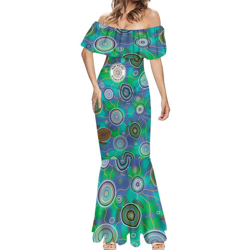 NAIDOC 50 Years of Deadly Mermaid Dress Sea Turtle Aboriginal Dot Art