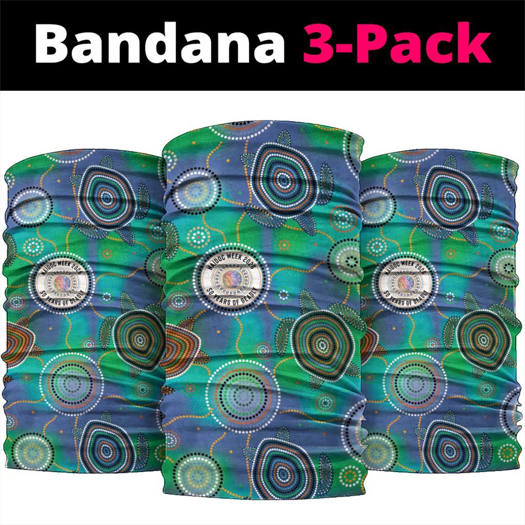 NAIDOC 50 Years of Deadly Neck Gaiter Sea Turtle Aboriginal Dot Art