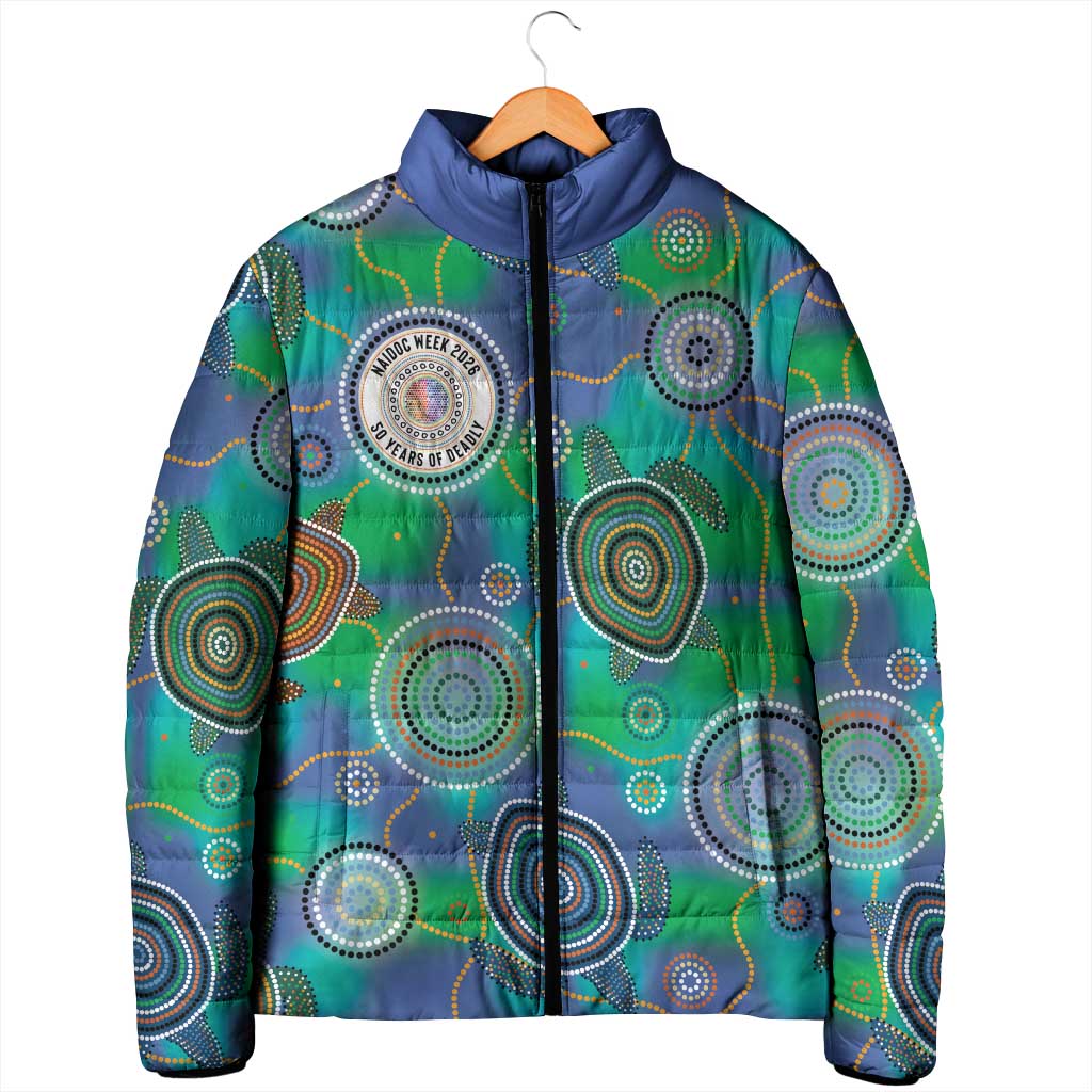 NAIDOC 50 Years of Deadly Padded Jacket Sea Turtle Aboriginal Dot Art