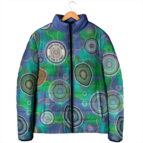 NAIDOC 50 Years of Deadly Padded Jacket Sea Turtle Aboriginal Dot Art
