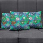 NAIDOC 50 Years of Deadly Pillow Cover Sea Turtle Aboriginal Dot Art