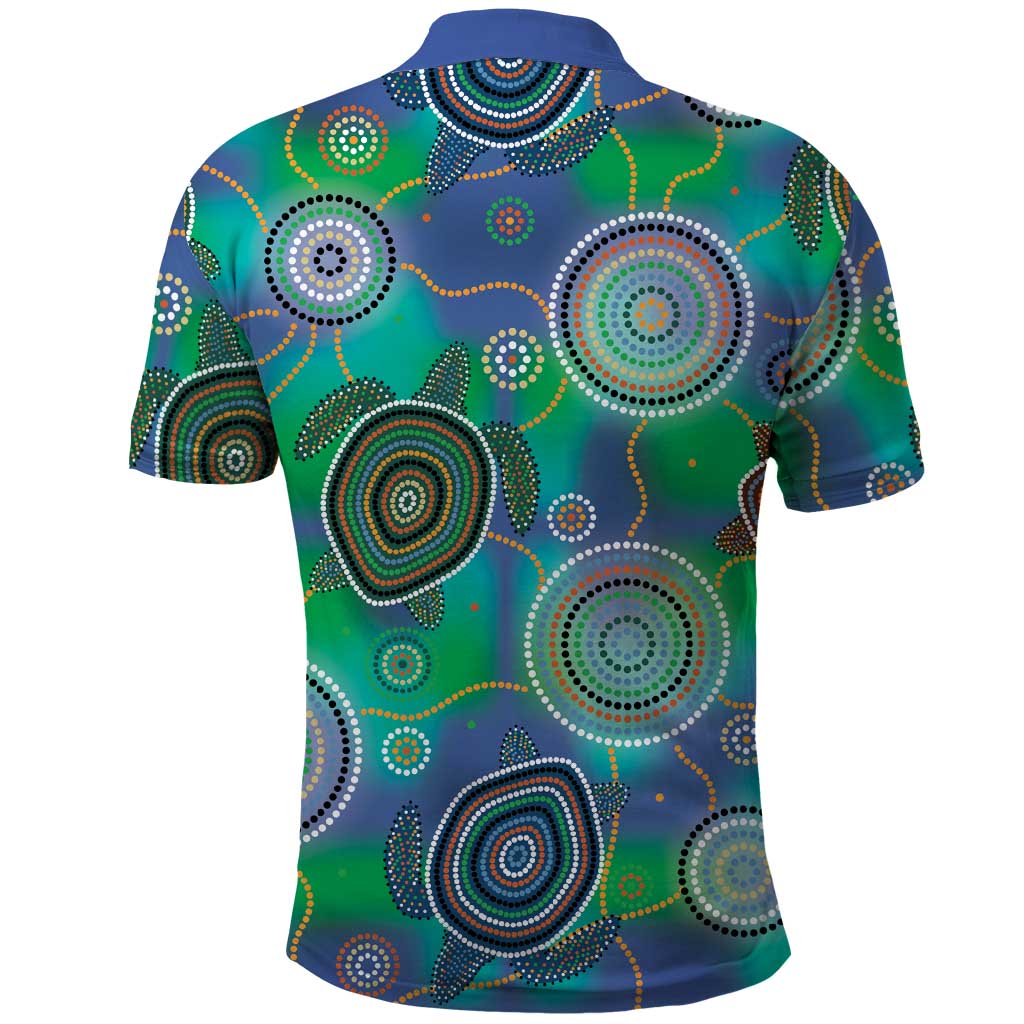 NAIDOC 50 Years of Deadly Polo Shirt Sea Turtle Aboriginal Dot Art