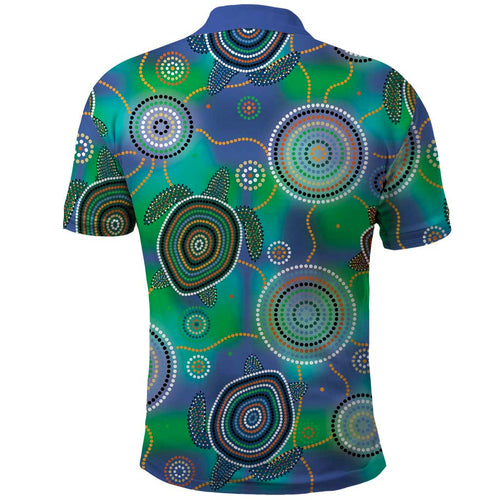NAIDOC 50 Years of Deadly Polo Shirt Sea Turtle Aboriginal Dot Art