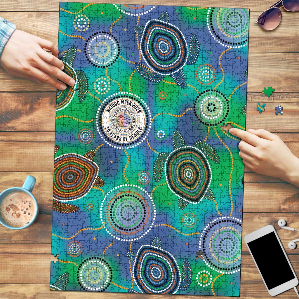 NAIDOC 50 Years of Deadly Puzzle Sea Turtle Aboriginal Dot Art