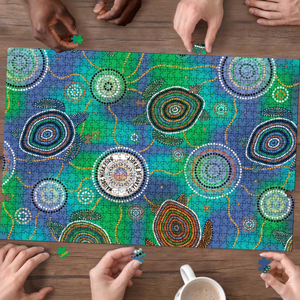 NAIDOC 50 Years of Deadly Puzzle Sea Turtle Aboriginal Dot Art