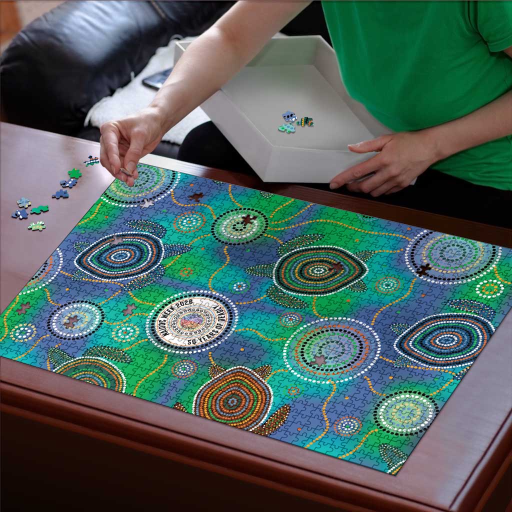 NAIDOC 50 Years of Deadly Puzzle Sea Turtle Aboriginal Dot Art