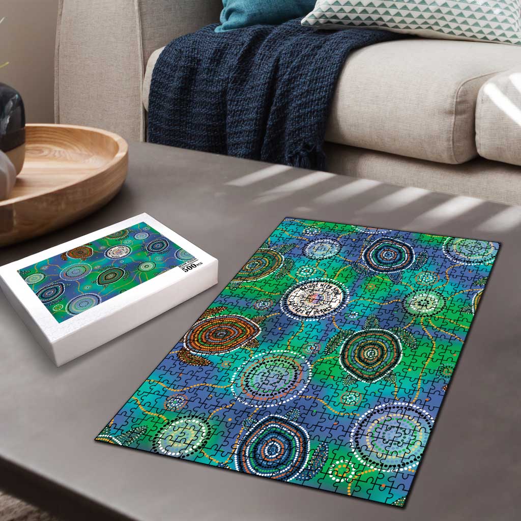 NAIDOC 50 Years of Deadly Puzzle Sea Turtle Aboriginal Dot Art