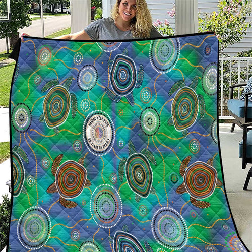NAIDOC 50 Years of Deadly Quilt Sea Turtle Aboriginal Dot Art