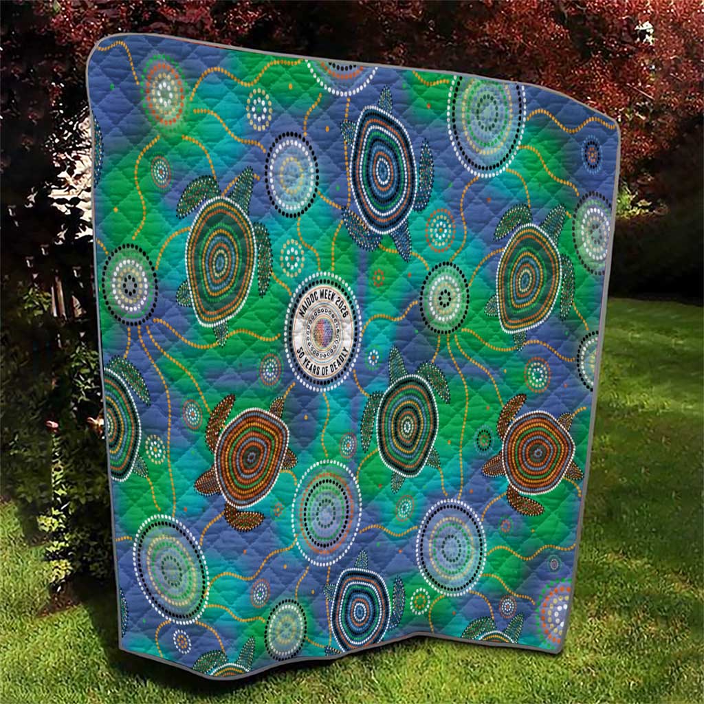NAIDOC 50 Years of Deadly Quilt Sea Turtle Aboriginal Dot Art