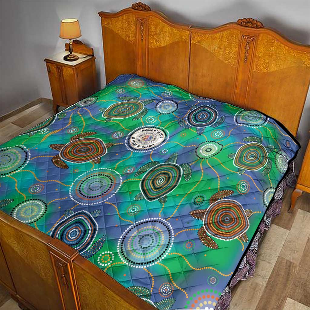 NAIDOC 50 Years of Deadly Quilt Sea Turtle Aboriginal Dot Art