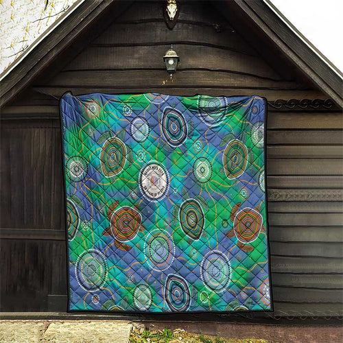 NAIDOC 50 Years of Deadly Quilt Sea Turtle Aboriginal Dot Art