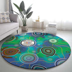 NAIDOC 50 Years of Deadly Round Carpet Sea Turtle Aboriginal Dot Art