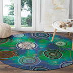 NAIDOC 50 Years of Deadly Round Carpet Sea Turtle Aboriginal Dot Art
