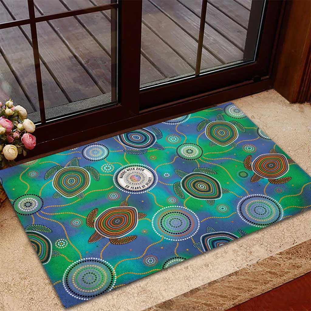 NAIDOC 50 Years of Deadly Rubber Doormat Sea Turtle Aboriginal Dot Art