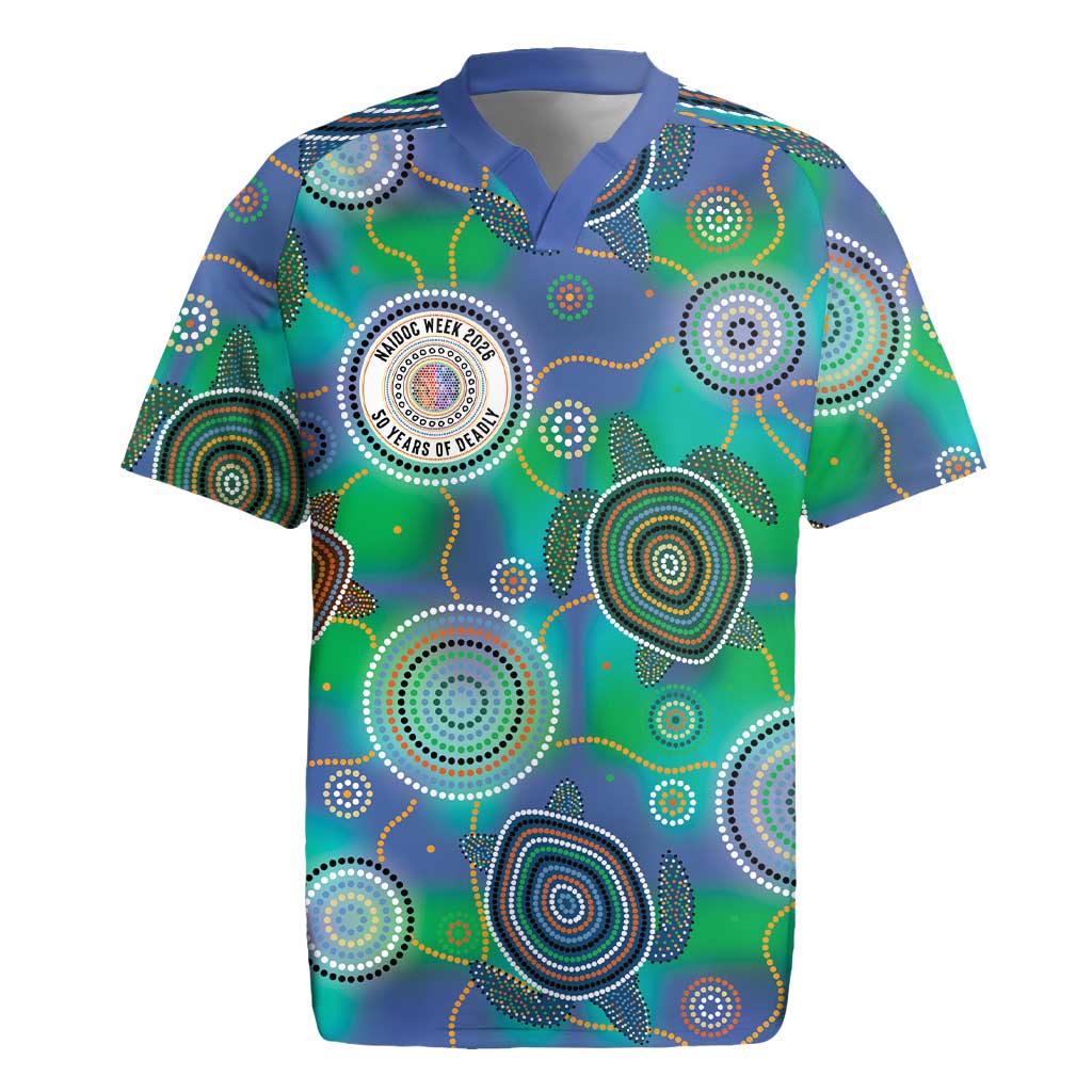 NAIDOC 50 Years of Deadly Rugby Jersey Sea Turtle Aboriginal Dot Art